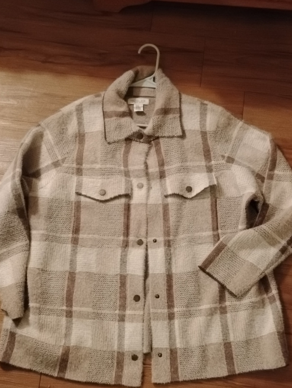 Rachel Zoe Plaid Button-Front Jacket - Beige & Brown
